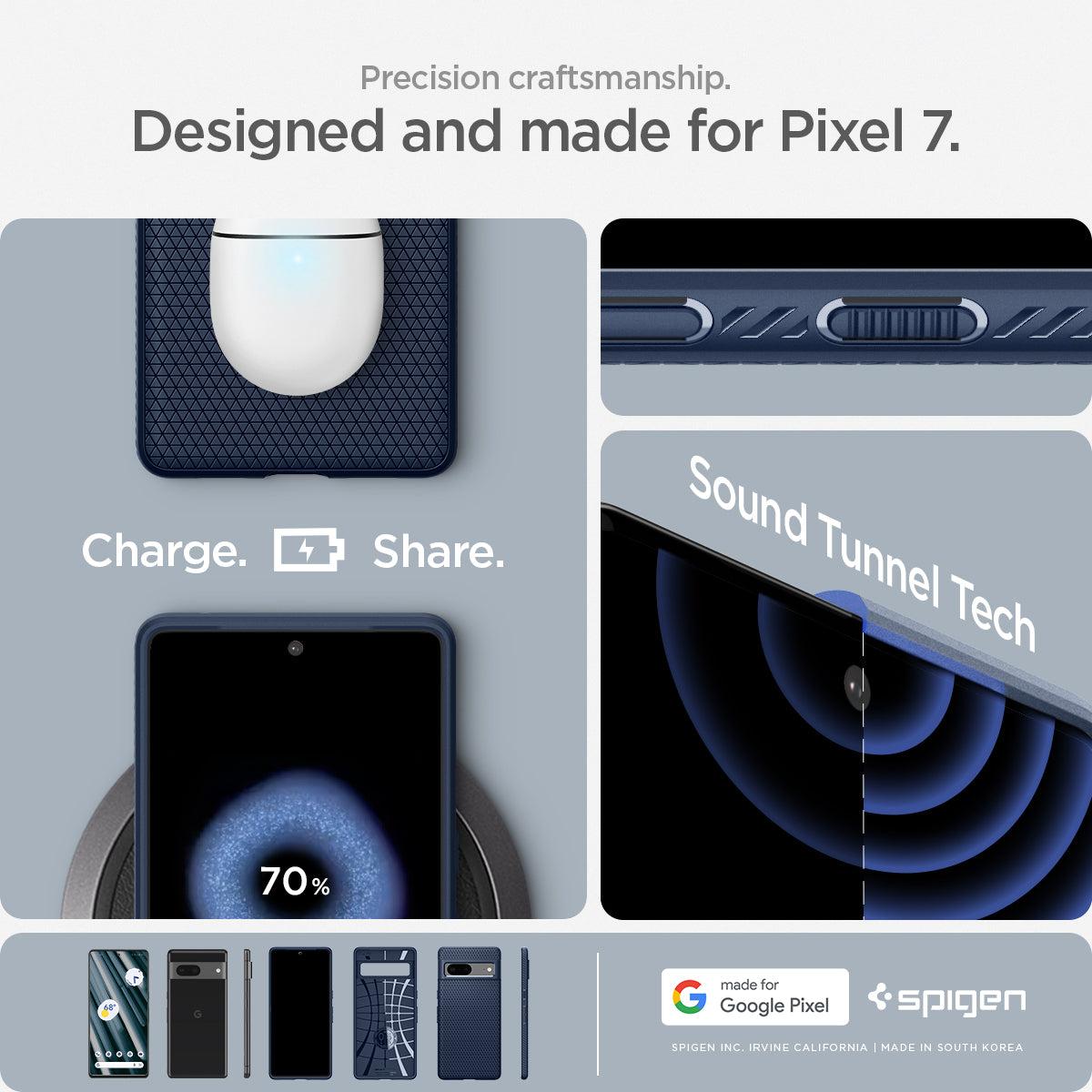 Spigen® Liquid Air™ ACS04697 Google Pixel 7 Case - Navy Blue
