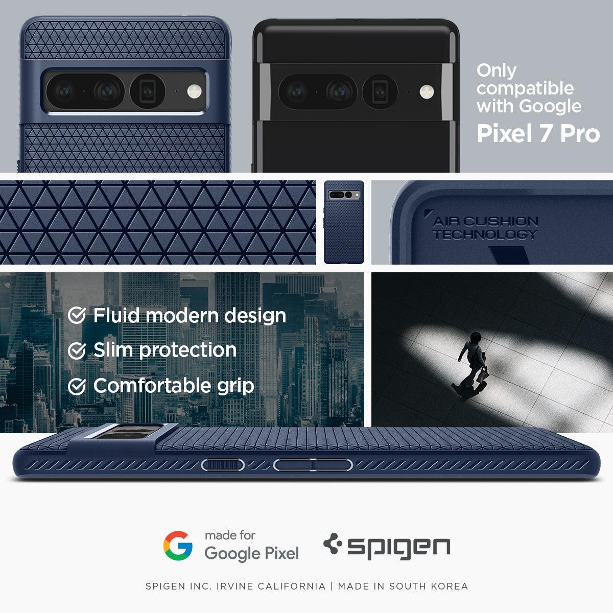Spigen® Liquid Air™ ACS04724 Google Pixel 7 Pro Case - Navy Blue