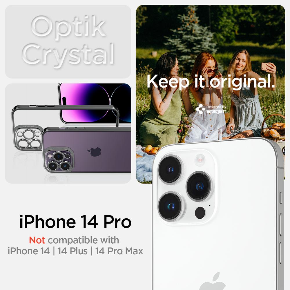 Spigen® Optik Crystal ACS04979 iPhone 14 Pro Case – Chrome Gray