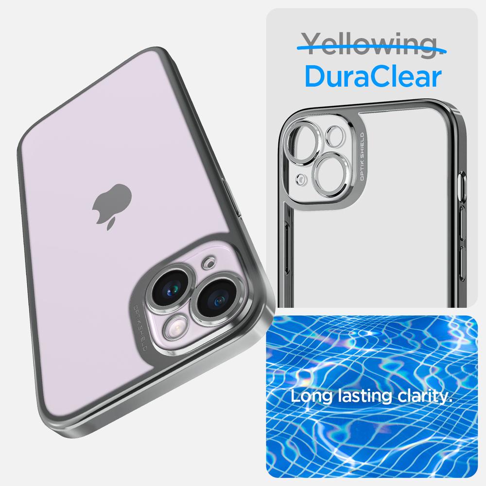 Spigen® Optik Crystal ACS05057 iPhone 14 Case – Chrome Gray