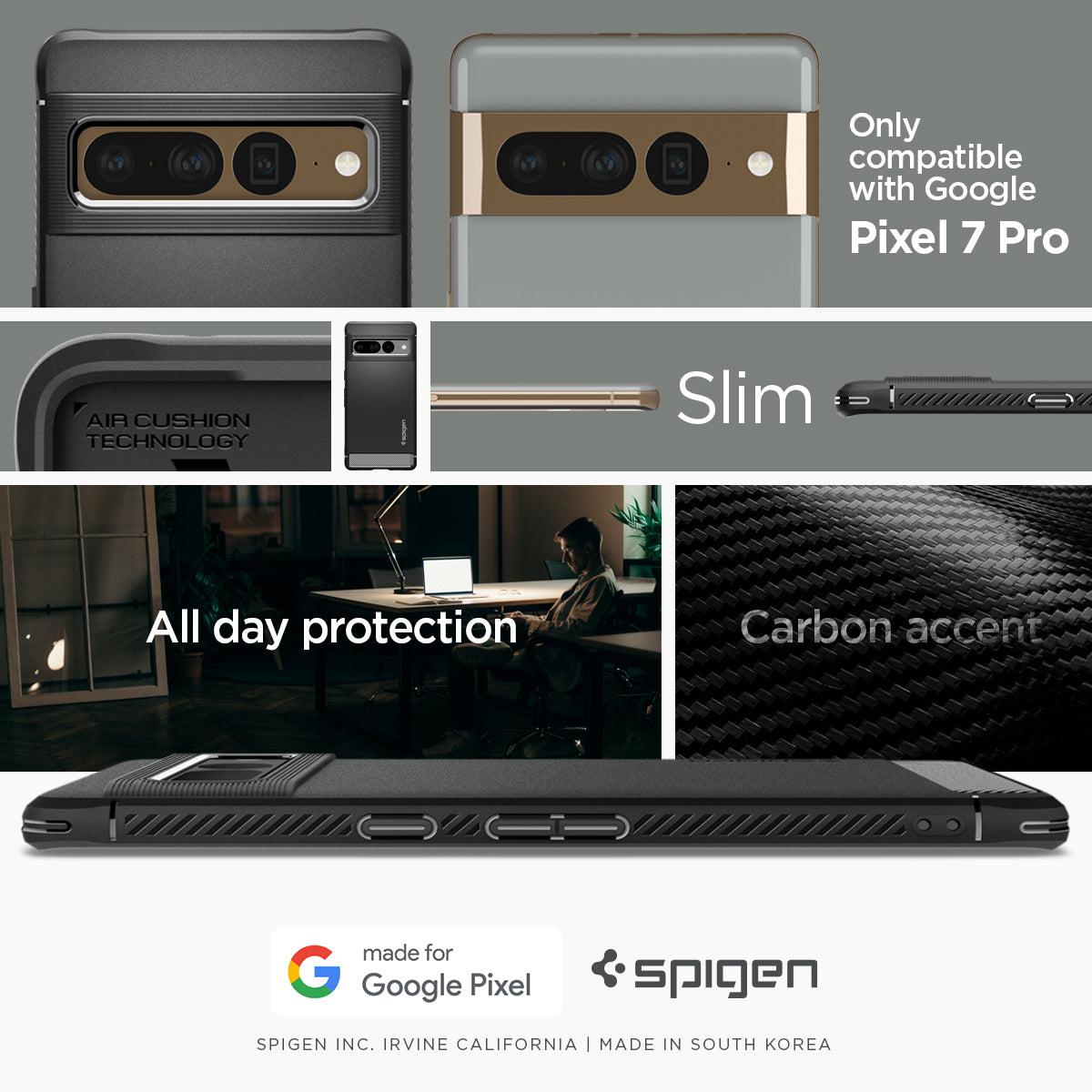 Spigen® Rugged Armor™ ACS04725 Google Pixel 7 Pro Case - Matte Black