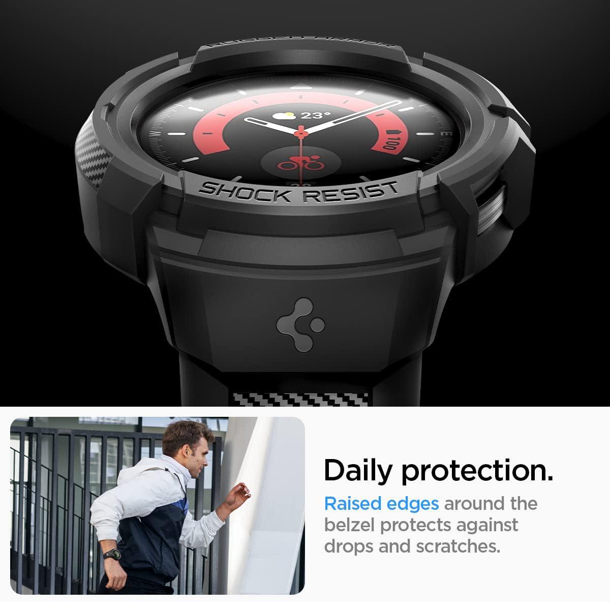Spigen® Rugged Armor™ Pro ACS05301 Samsung Galaxy Watch 5 Pro (45mm) Case - Black
