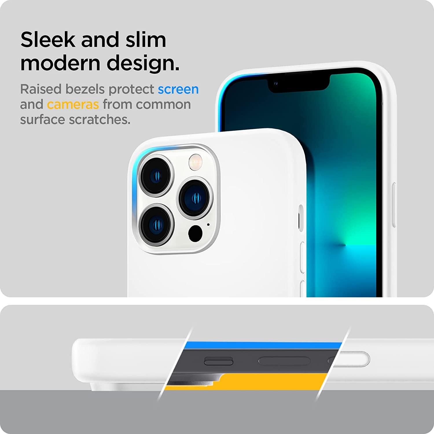 Spigen® Silicone Fit™ ACS03284 iPhone 13 Pro Case - White