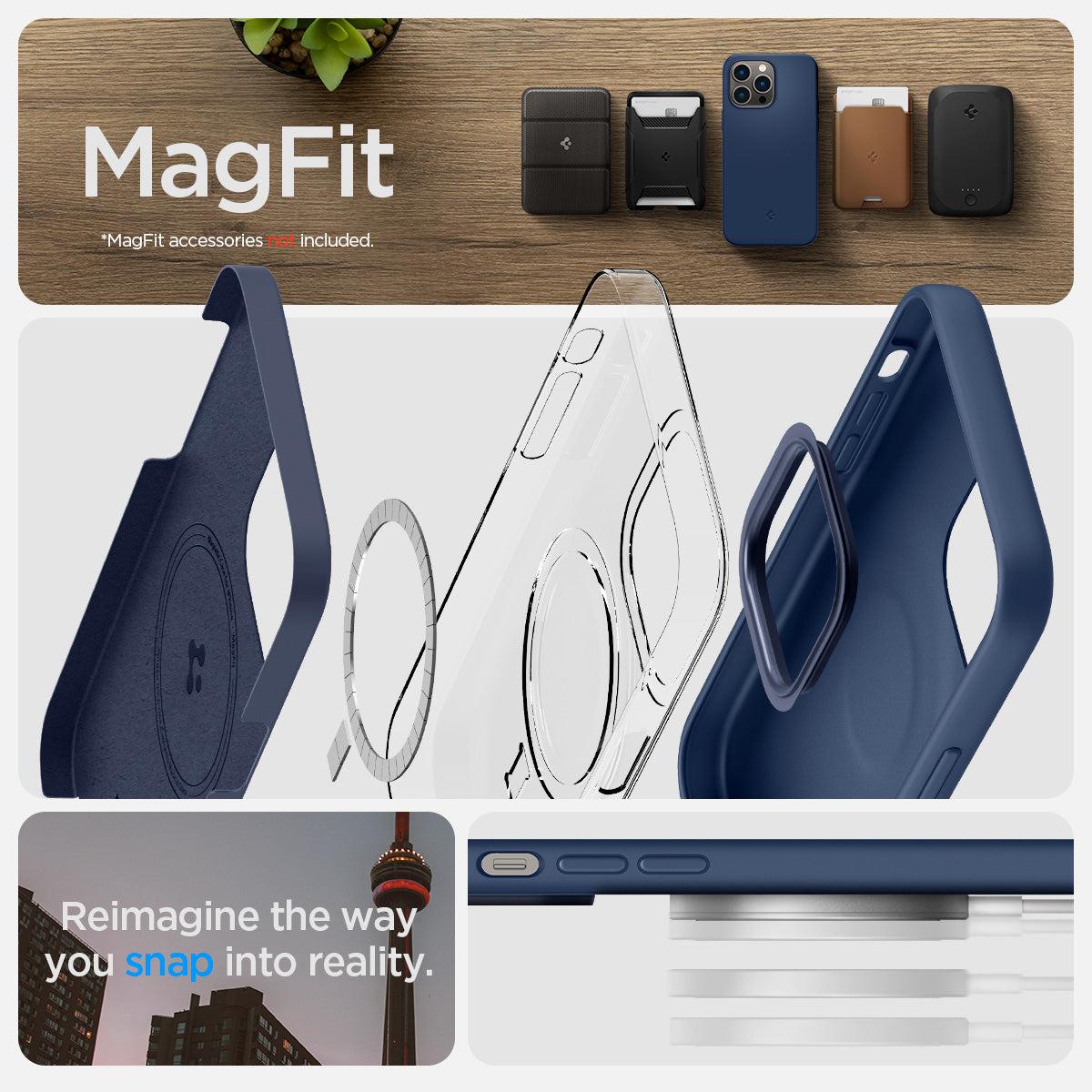Spigen® Silicone Fit™ (MagFit) ACS04992 iPhone 14 Pro Case - Navy Blue