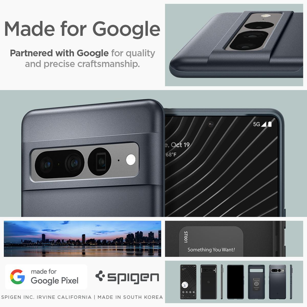 Spigen® Thin Fit™ ACS04734 Google Pixel 7 Pro Case - Metal Slate