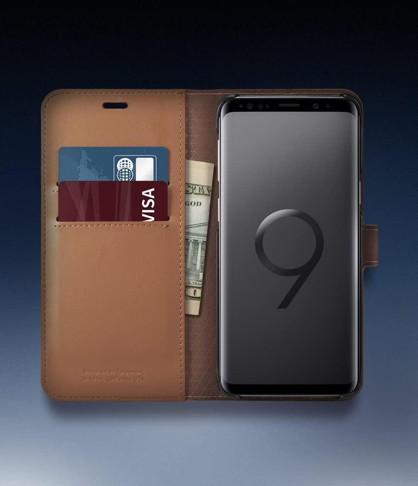 Spigen® Wallet S™ 593CS22958 Samsung Galaxy S9+ Plus Case – Coffee Brown
