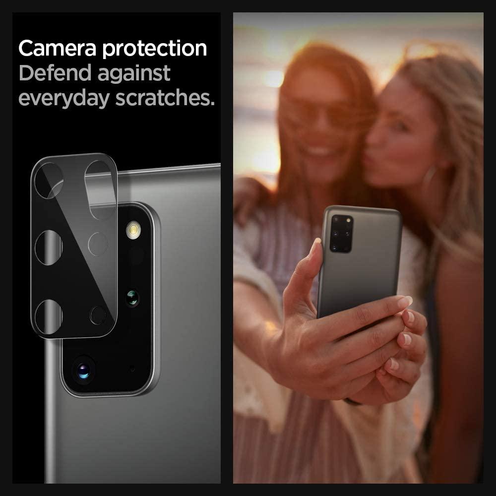 Spigen® (x2.Pack) GLAS.tR™ AGL00905 Samsung Galaxy S20+ Plus Premium Tempered Glass Camera Lens Screen Protector – Black