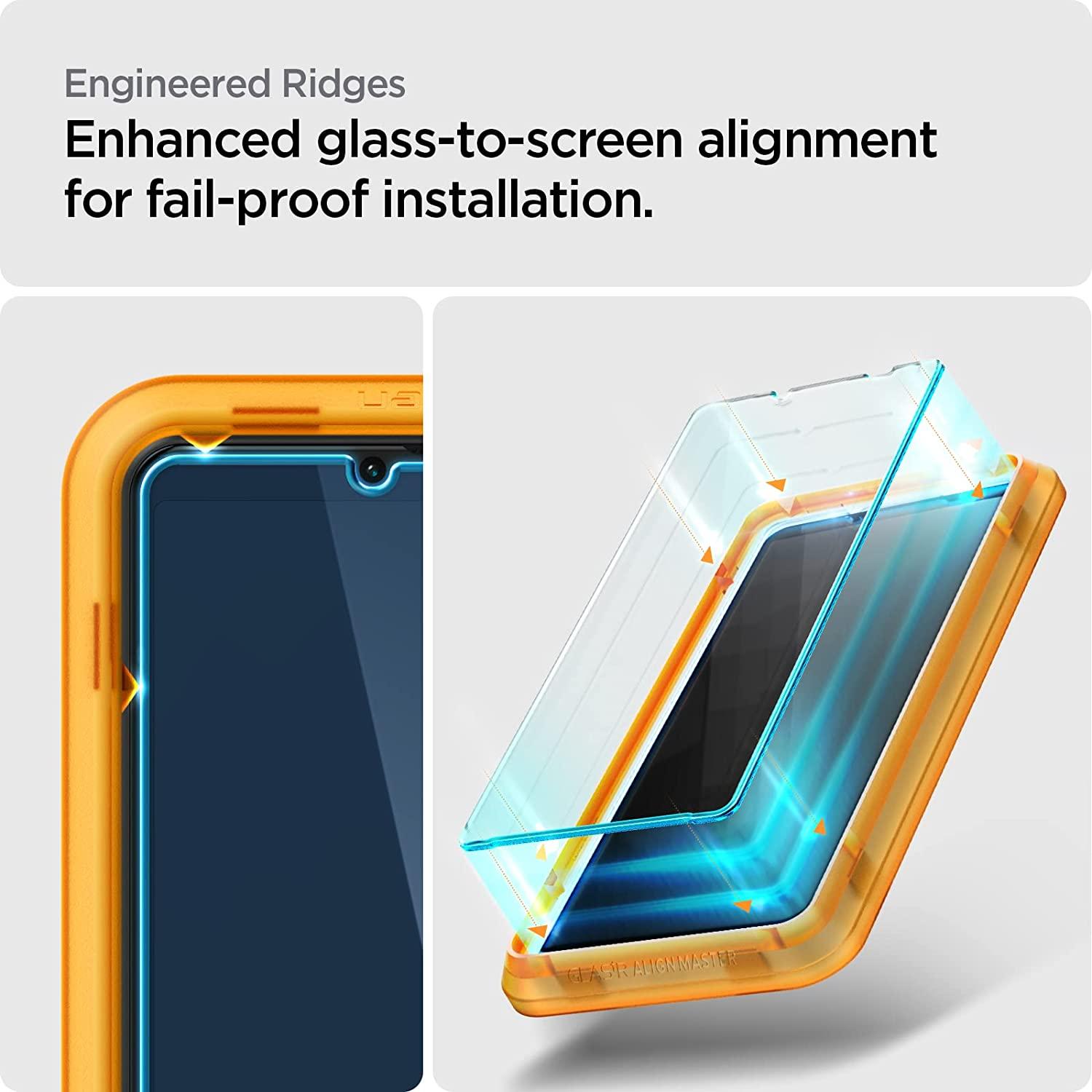 Spigen® (x2.Pack) GLAS.tR™ ALIGNmaster™ Full Cover HD AGL04690 Sony Xperia 10 IV Premium Tempered Glass Screen Protector
