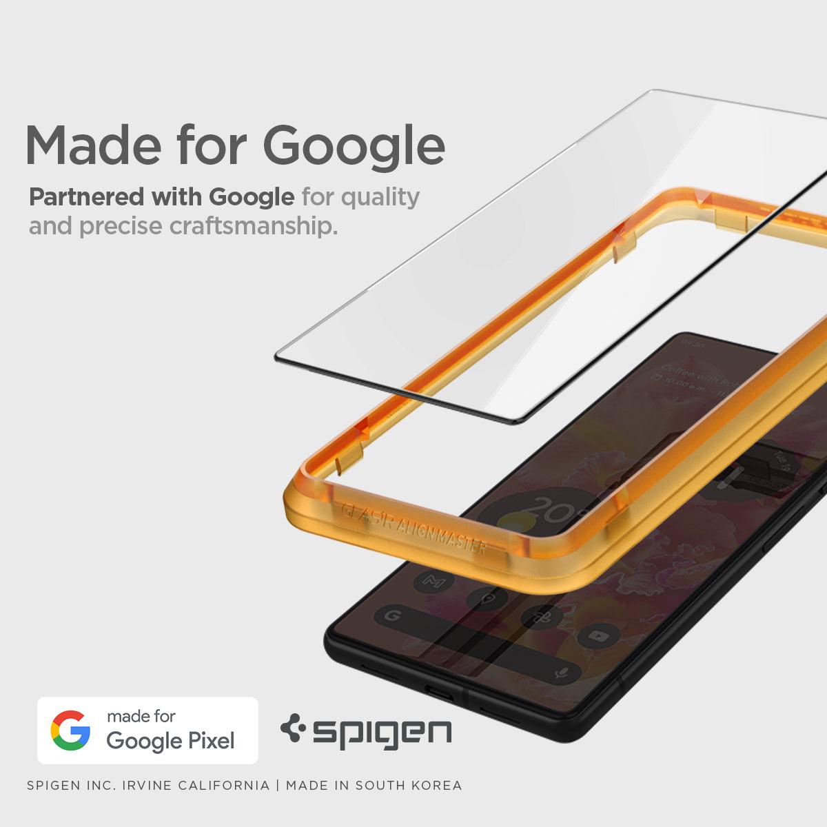 Spigen® (x2.Pack) GLAS.tR™ ALIGNmaster™ HD AGL05199 Google Pixel 7 Premium Tempered Glass Screen Protector