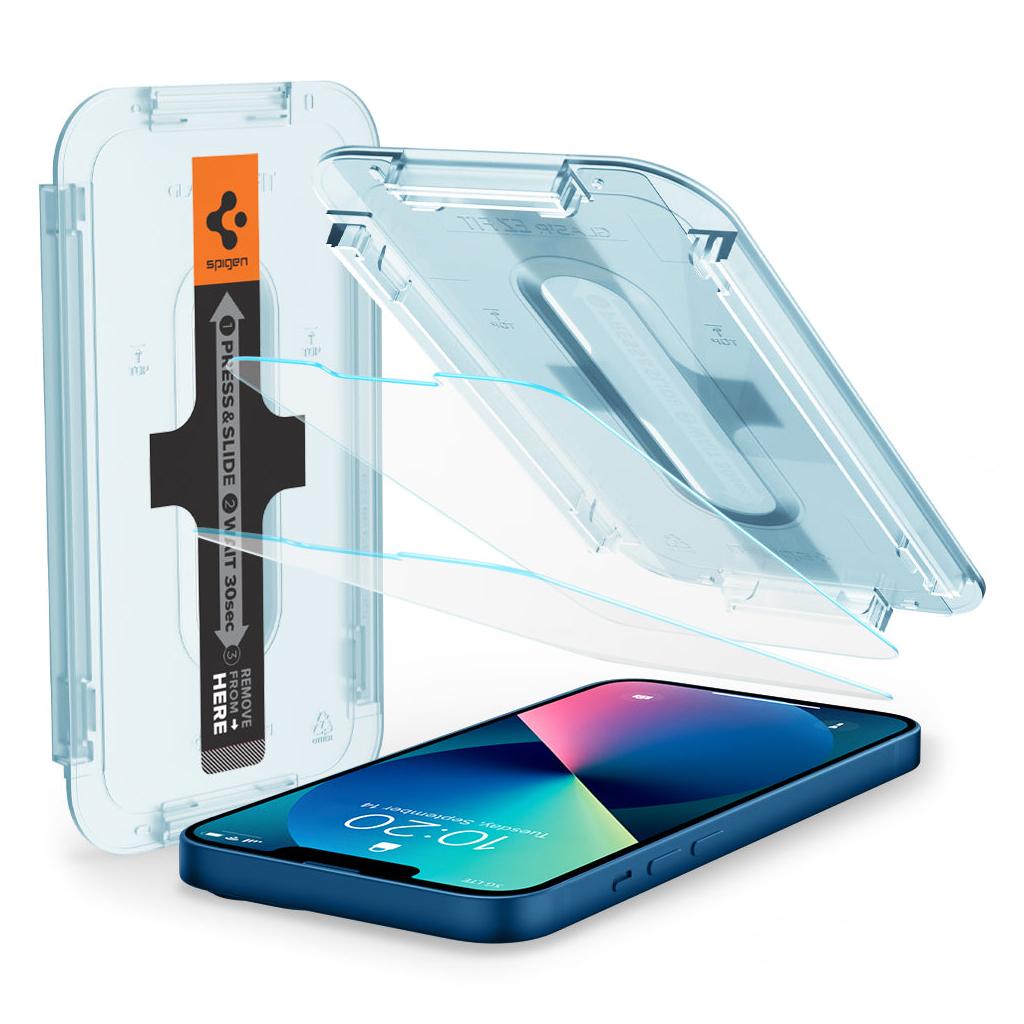 Spigen® (x2.Pack) GLAS.tR™ EZ FIT™ HD AGL03396 iPhone 13 Mini Premium Tempered Glass Screen Protector