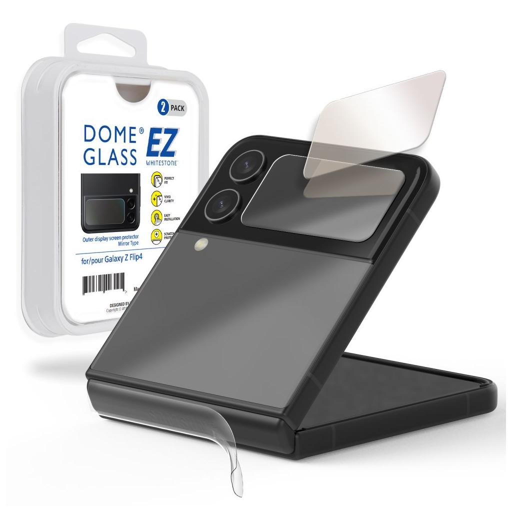 Whitestone™ Dome Glass® (x2.Pack) EZ Outer Display 8809365407095 Samsung Galaxy Z Flip 4 Premium Tempered Glass Screen Protector