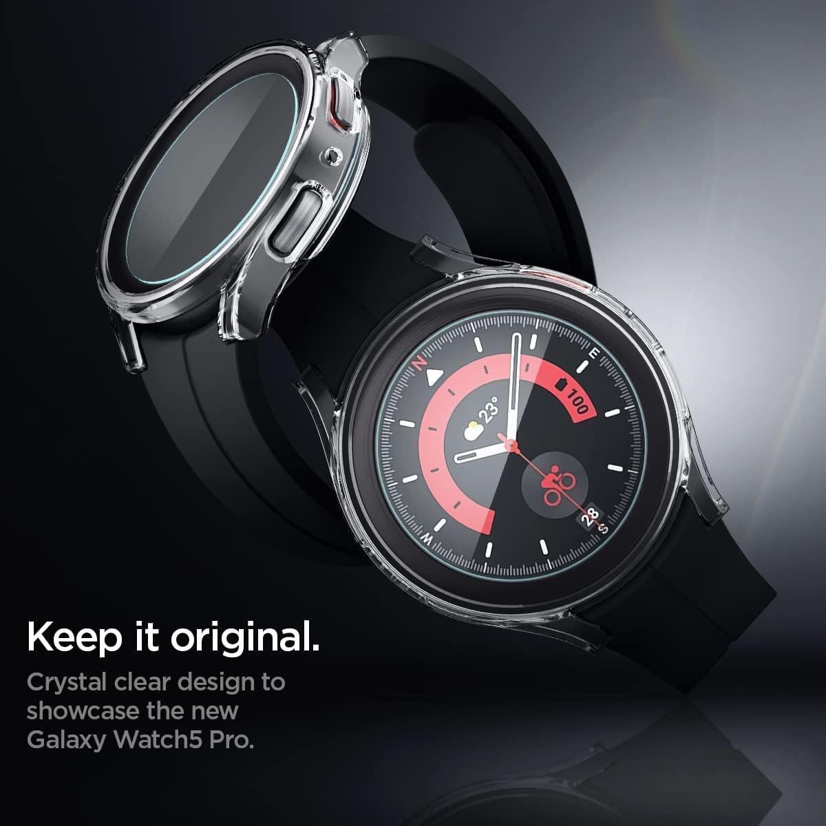 Spigen® Thin Fit Glass™ ACS05400 Samsung Galaxy Watch 5 Pro (45mm) Case – Crystal Clear