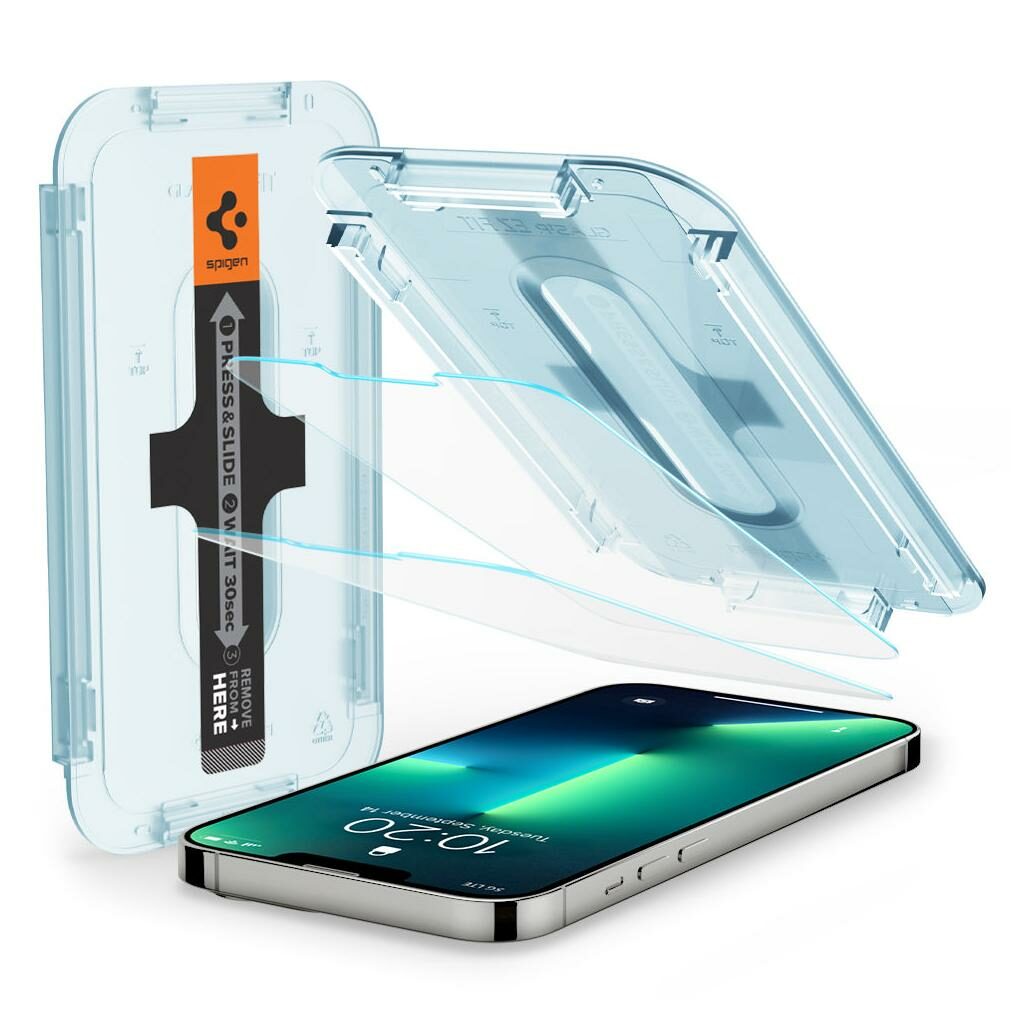 Spigen® (x2.Pack) GLAS.tR™ EZ FIT™ HD AGL03385 iPhone 14 / 13 / 13 Pro Premium Tempered Glass Screen Protector