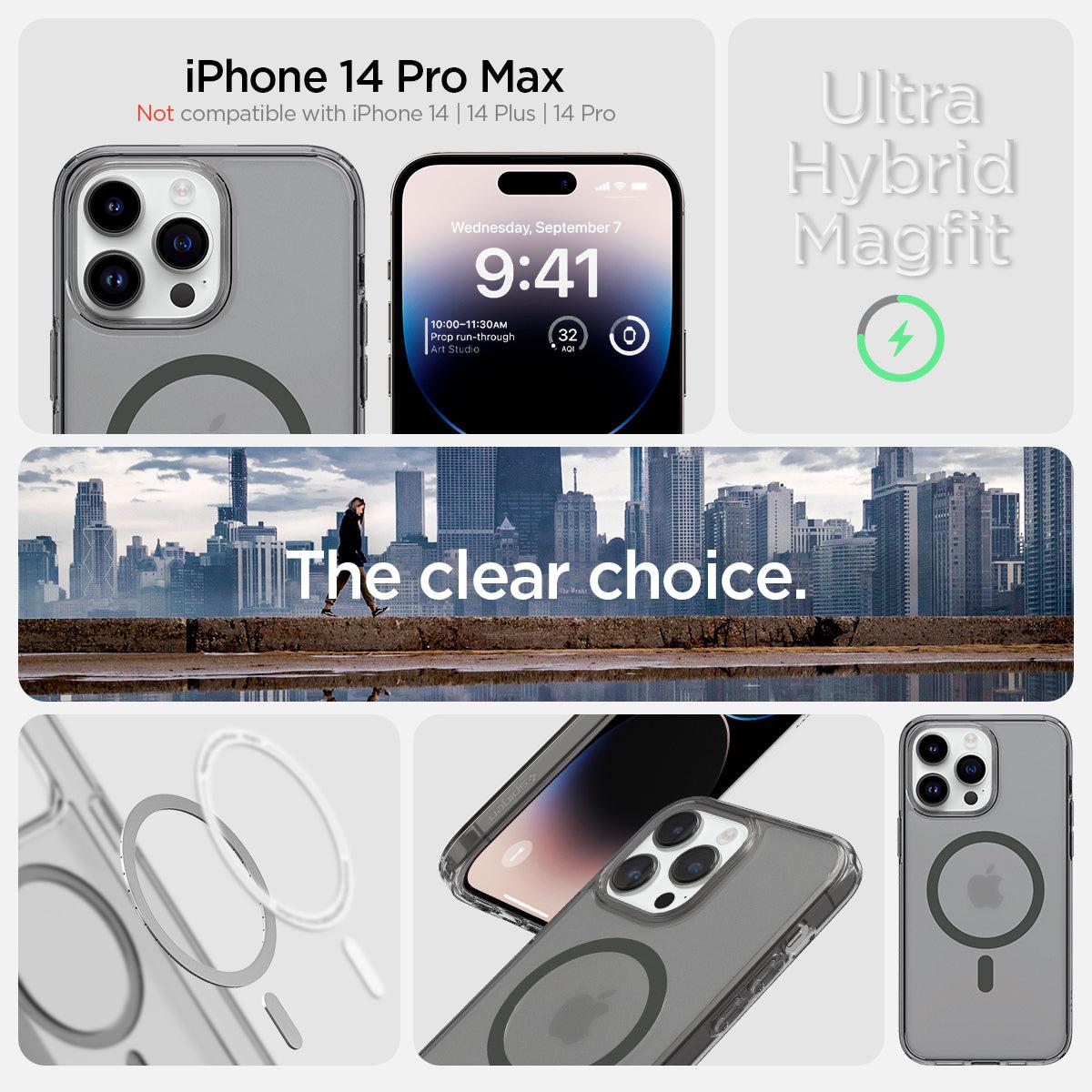 Spigen® Ultra Hybrid™ (MagFit) ACS05582 iPhone 14 Pro Max Case - Frost Black