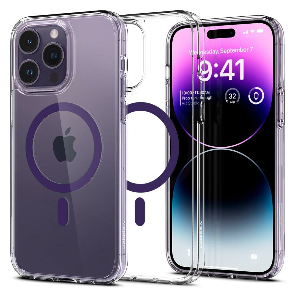 Spigen® Ultra Hybrid™ (MagFit) ACS05585 iPhone 14 Pro Case - Deep Purple