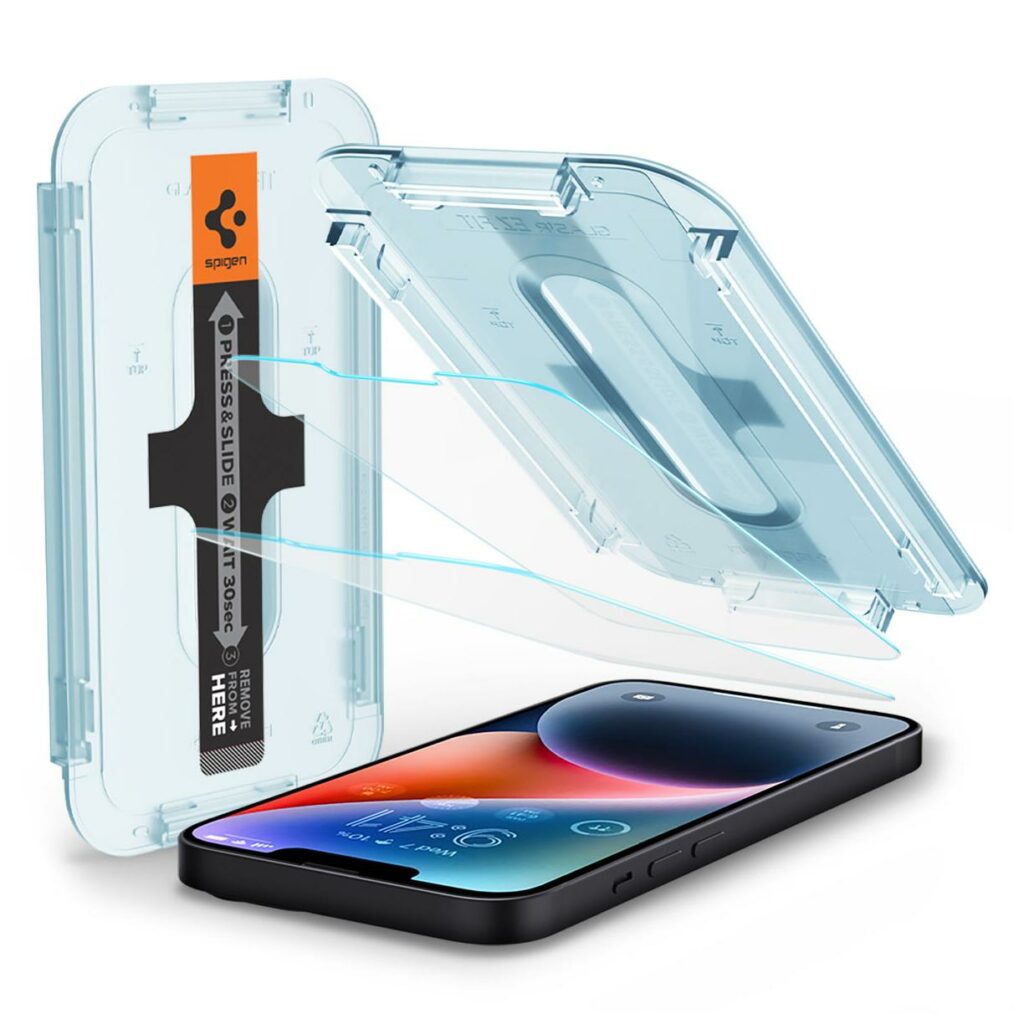 Spigen® (x2.Pack) GLAS.tR™ EZ FIT™ HD AGL03375 iPhone 14 Plus / 13 Pro Max Premium Tempered Glass Screen Protector