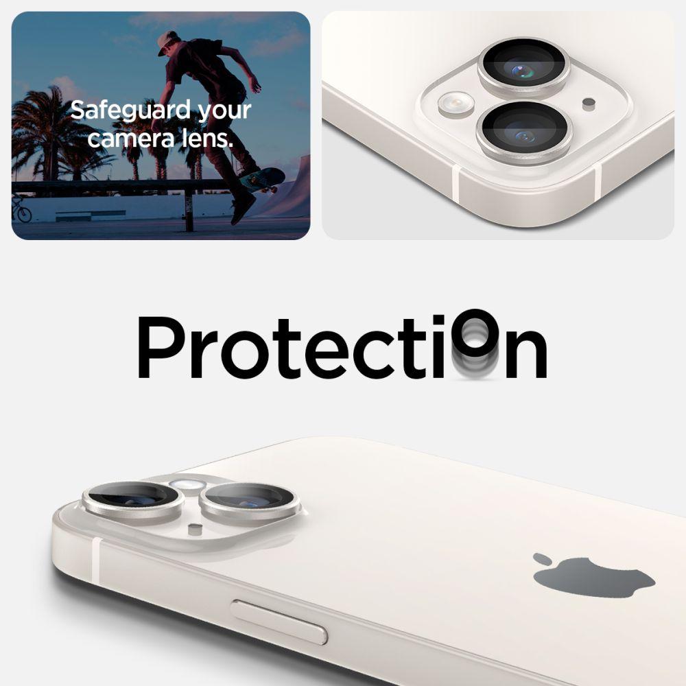 Spigen® (x2.Pack) GLAS.tR™ EZ FIT™ OPTIK PRO AGL05604 iPhone 14 / 14 Plus Premium Tempered Glass Camera Lens Protector - Starlight