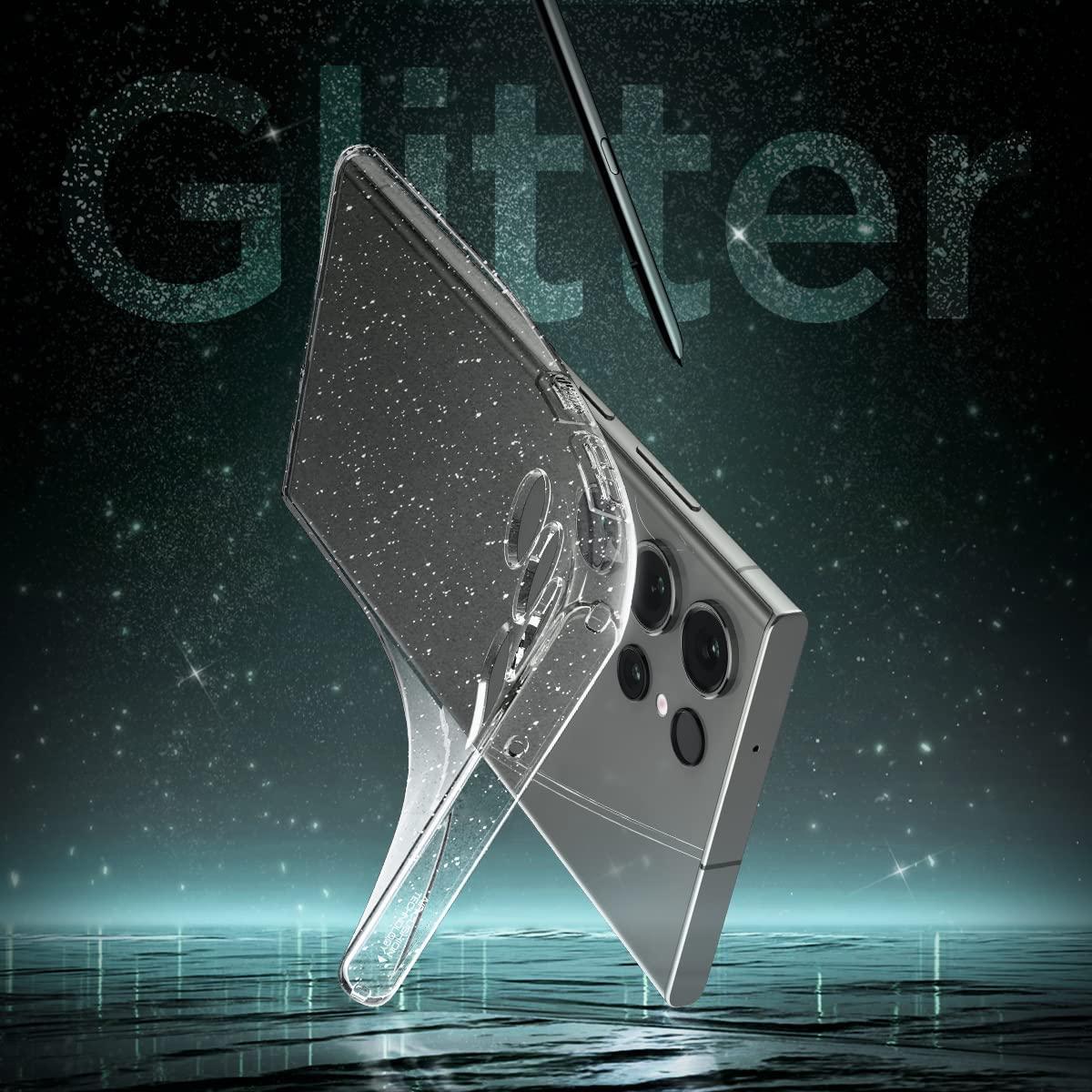Spigen® Liquid Crystal™ Glitter ACS05612 Samsung Galaxy S23 Ultra Case - Crystal Quartz