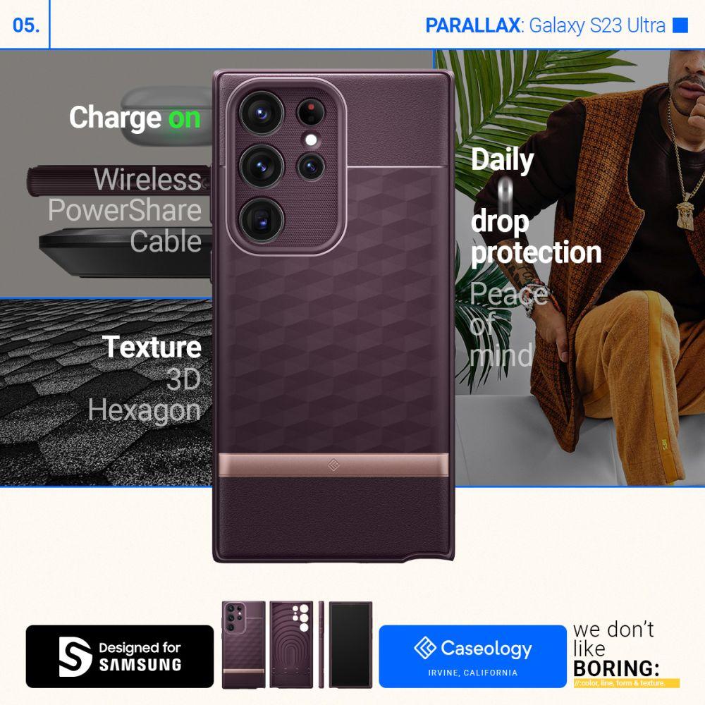 Spigen® Parallax by Caseology® Collection ACS05656 Samsung Galaxy S23 Ultra Case - Burgundy