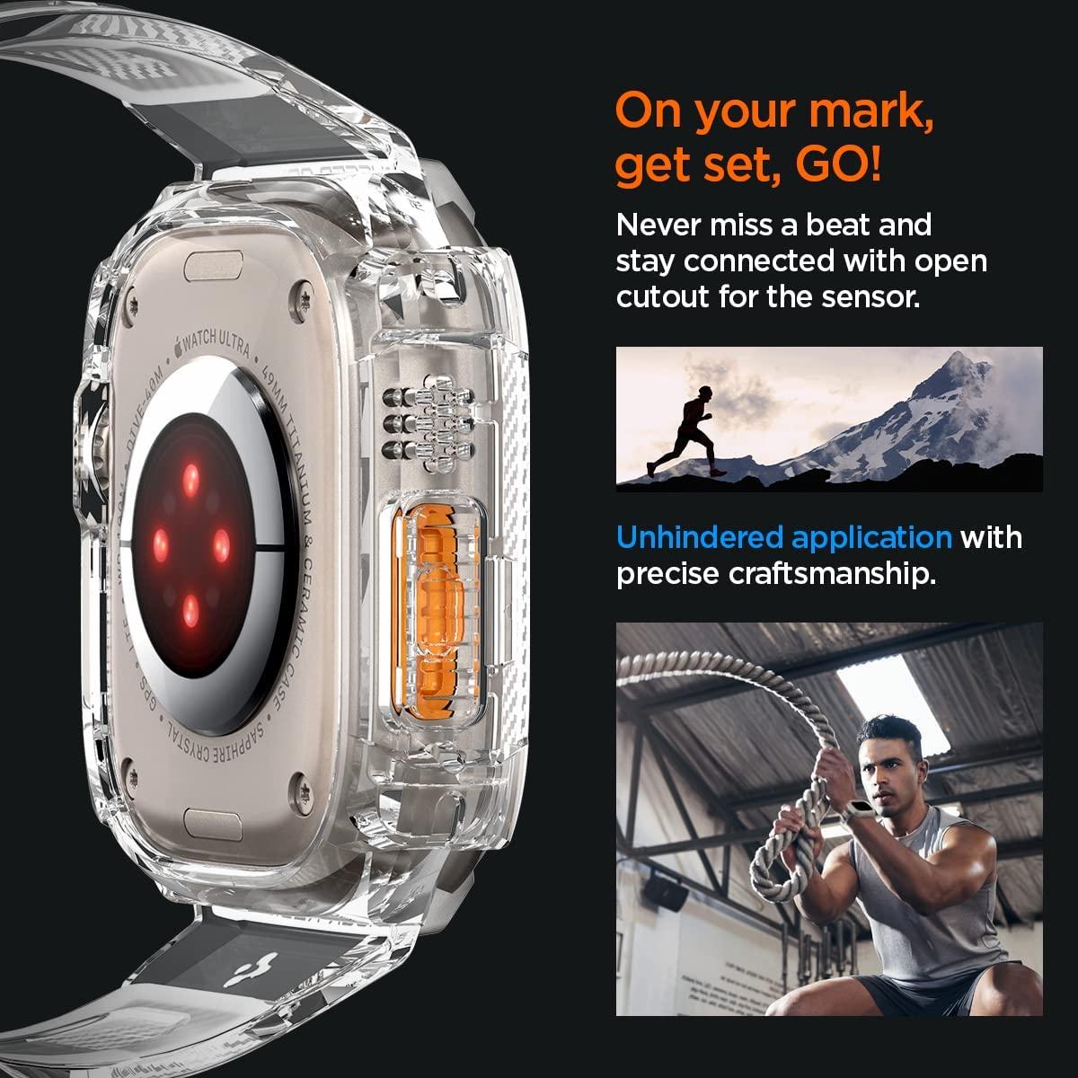 Spigen® Rugged Armor™ Pro ACS05461 Apple Watch Ultra (49mm) Case - Crystal Clear