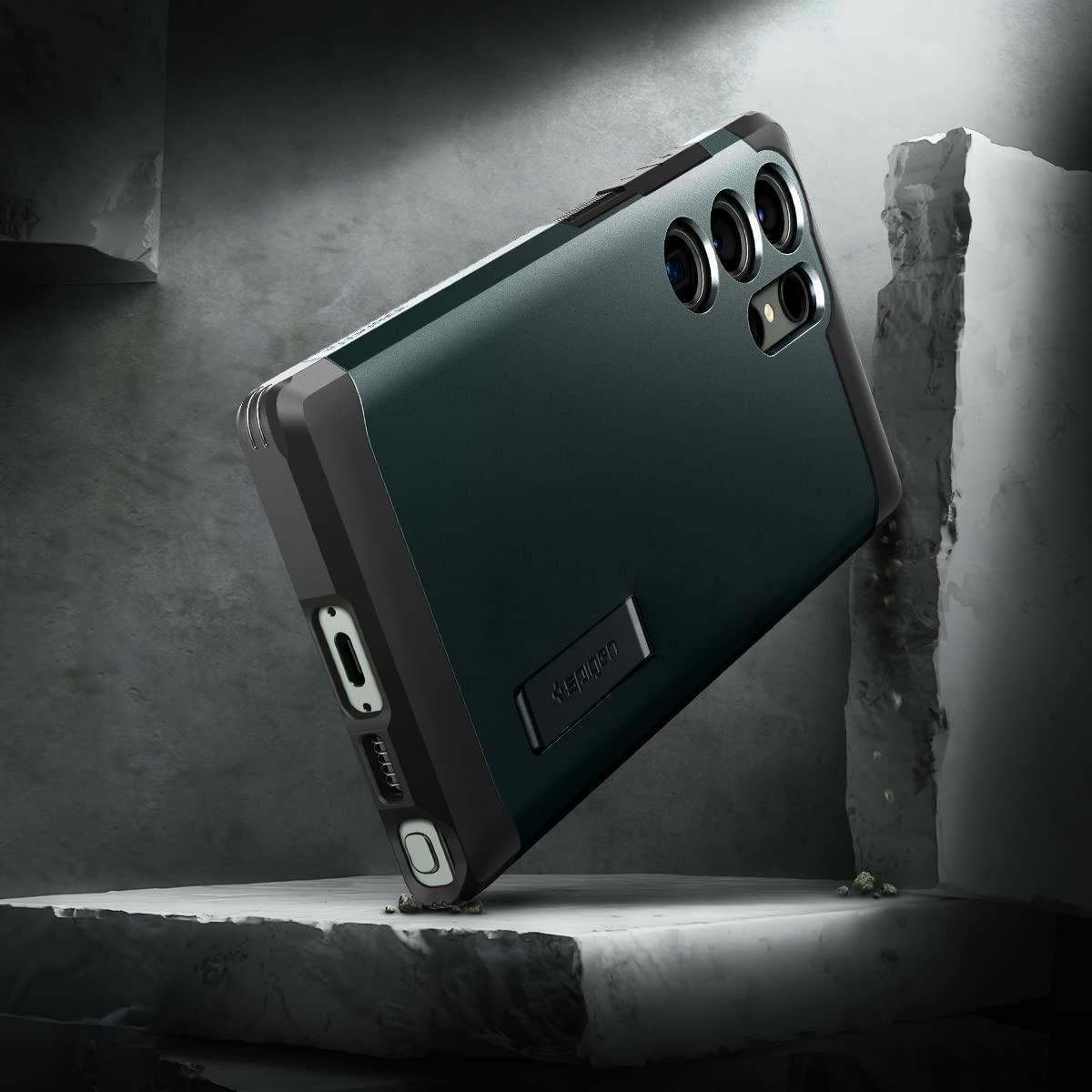 Spigen® Tough Armor™ ACS05625 Samsung Galaxy S23 Ultra Case - Abyss Green