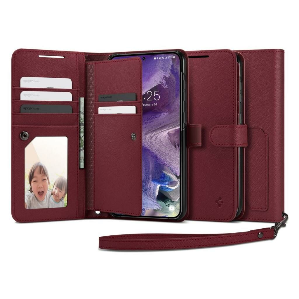 Spigen® Wallet S™ Plus ACS05724 Samsung Galaxy S23 Case – Burgundy