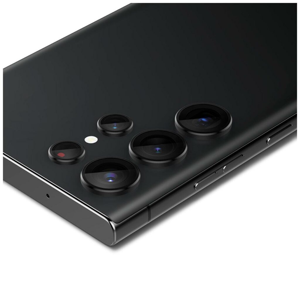 Spigen® (x2.Pack) GLAS.tR™ EZ FIT™ OPTIK PRO AGL05950 Samsung Galaxy S23 Ultra Premium Tempered Glass Camera Lens Protector – Black