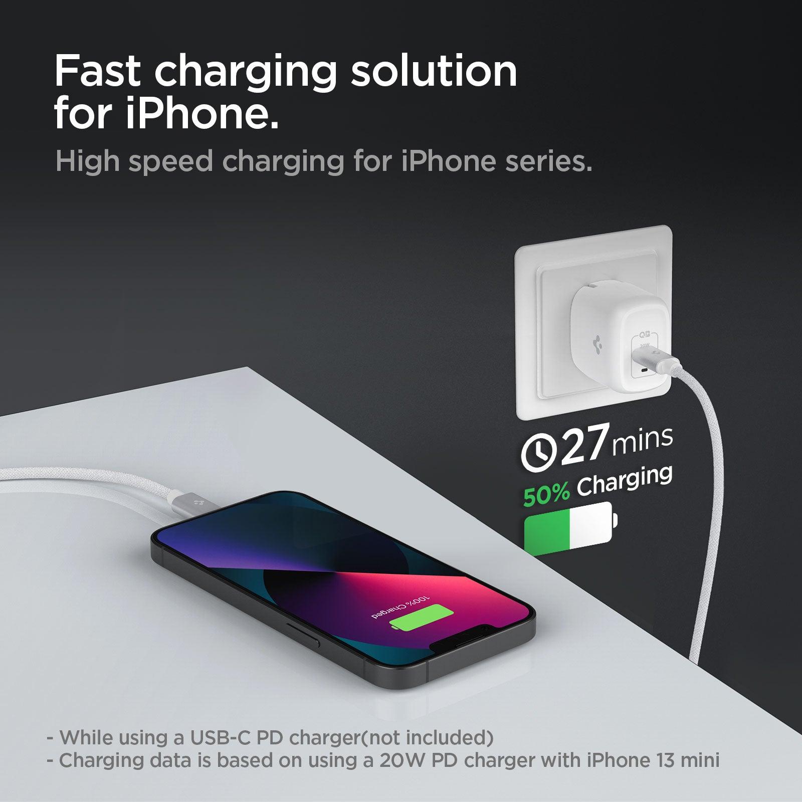 Spigen® ArcWire™ PB2200 ACA04467 USB-C to Lightning MFi Certified Power Delivery Fast Charging 2m Cable