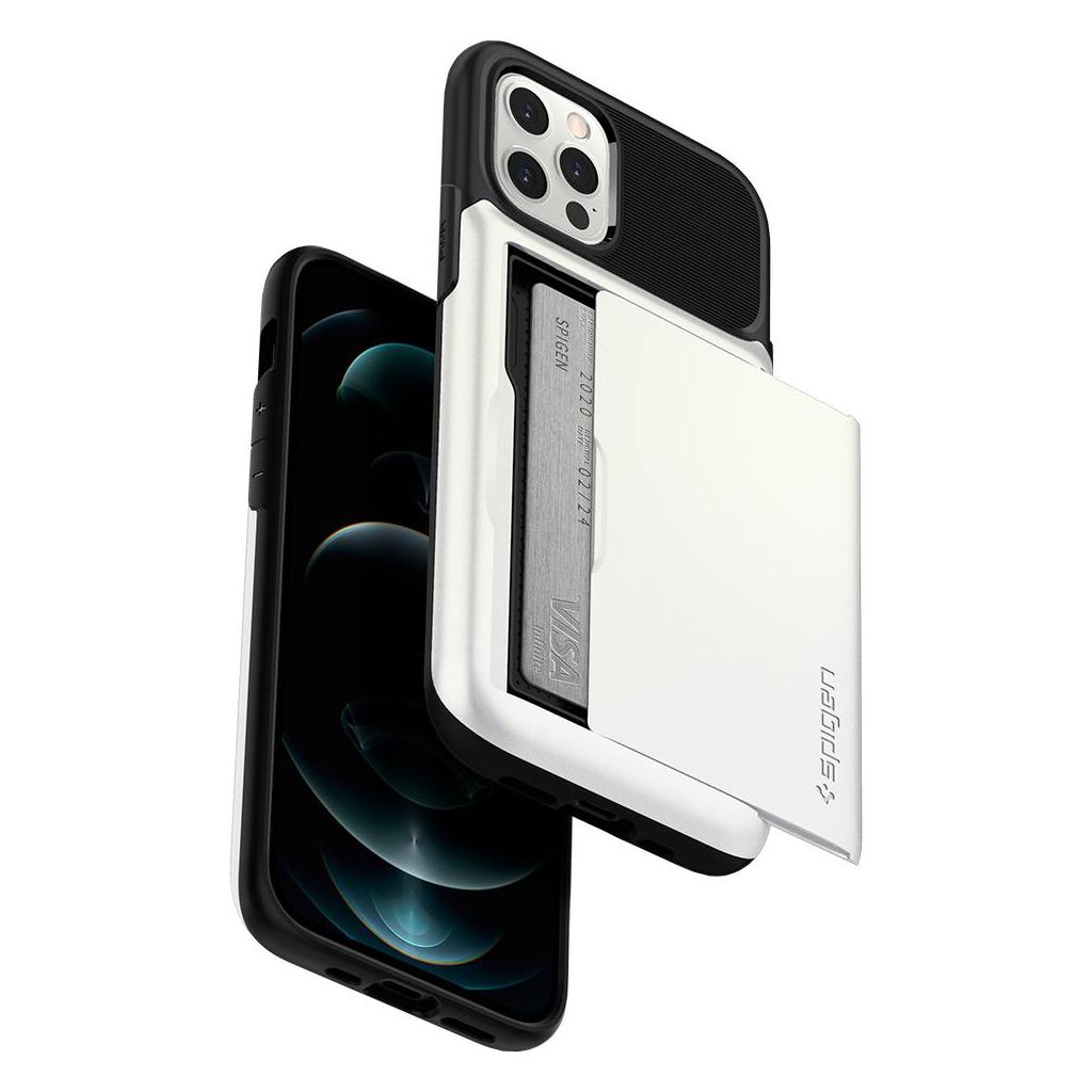 Spigen - Slim Armor Wallet Case for Apple iPhone 12 / 12 Pro - Black