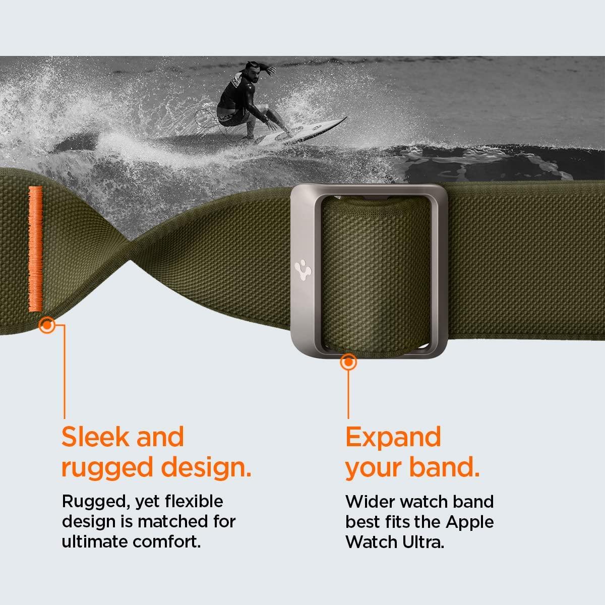 Spigen® Lite Fit Ultra AMP05985 Apple Watch Series 49mm / 45mm / 44mm / 42mm Band – Khaki