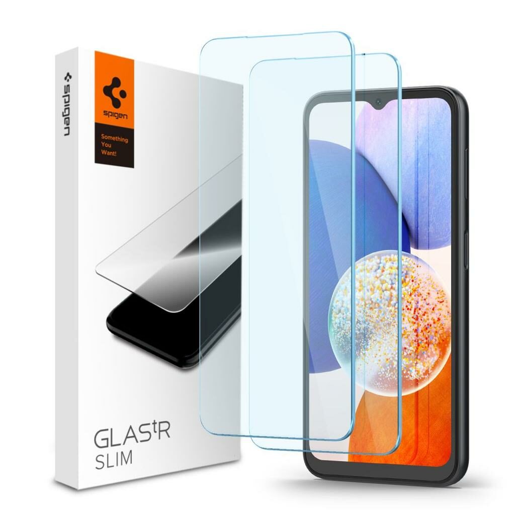 Spigen® (x2.Pack) GLAS.tR™ SLIM HD AGL05971 Samsung Galaxy A14 5G / 4G LTE Premium Tempered Glass Screen Protector