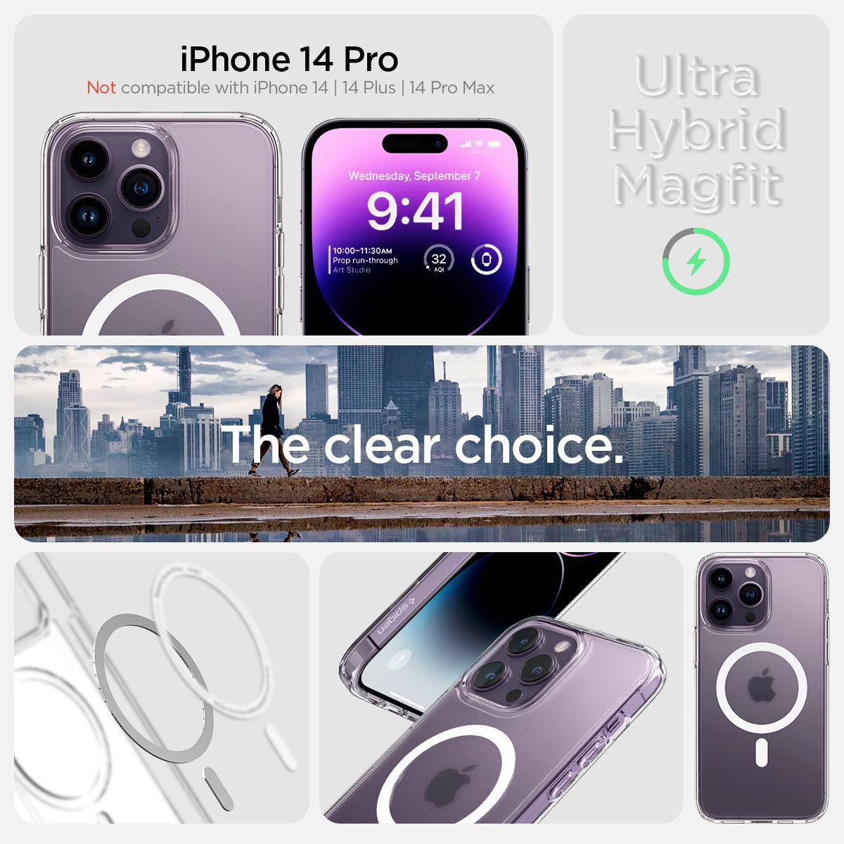 Spigen® Ultra Hybrid™ (MagFit) ACS05587 iPhone 14 Pro Case - Frost Clear
