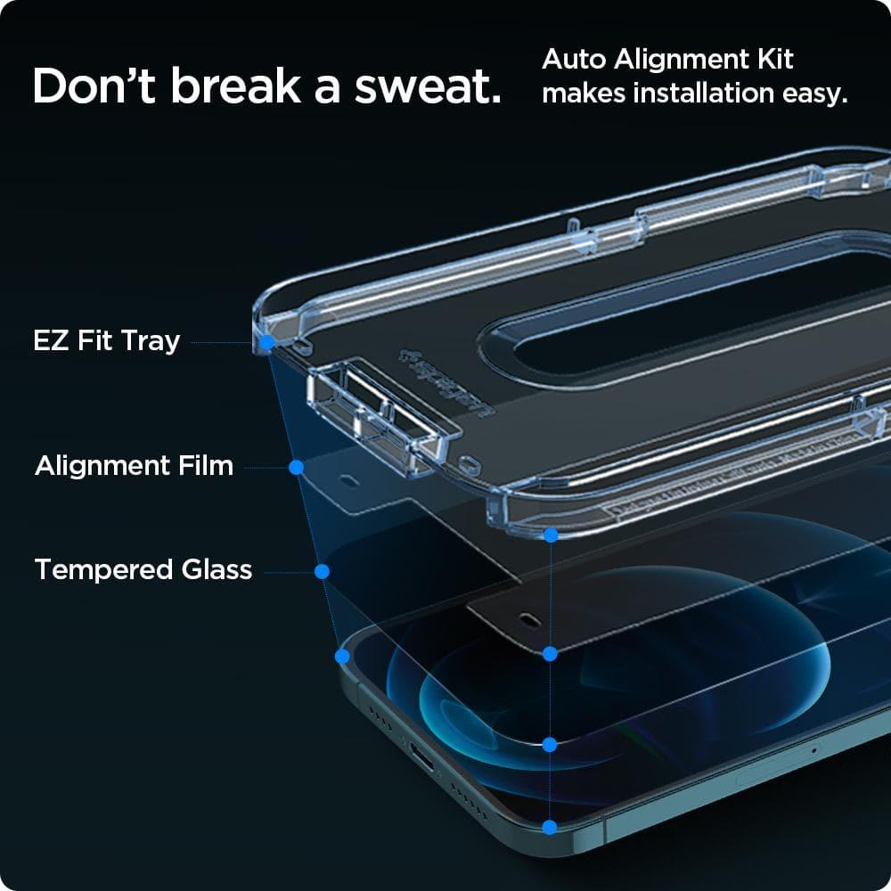 Spigen® (x2.Pack) GLAS.tR™ EZ FIT™ Privacy V2 AGL02520 iPhone 12 Pro Max Premium Tempered Glass Screen Protector
