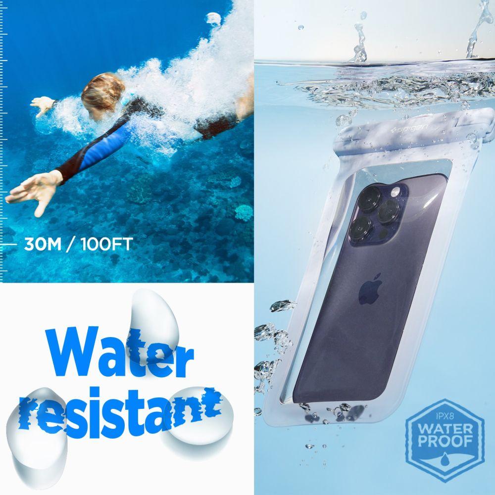 Spigen® A601 ACS06005 IPX8 Certified Universal Waterproof Up to 6.9-inch Case – Aqua Blue