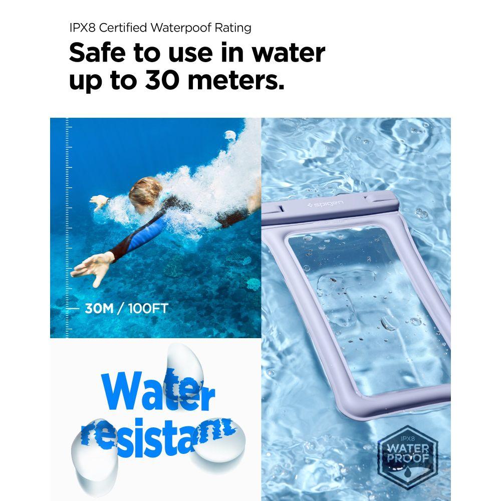 Spigen® A610 ACS06009 IPX8 Certified Universal Waterproof Up to 6.9-inch Floating Case – Aqua Blue