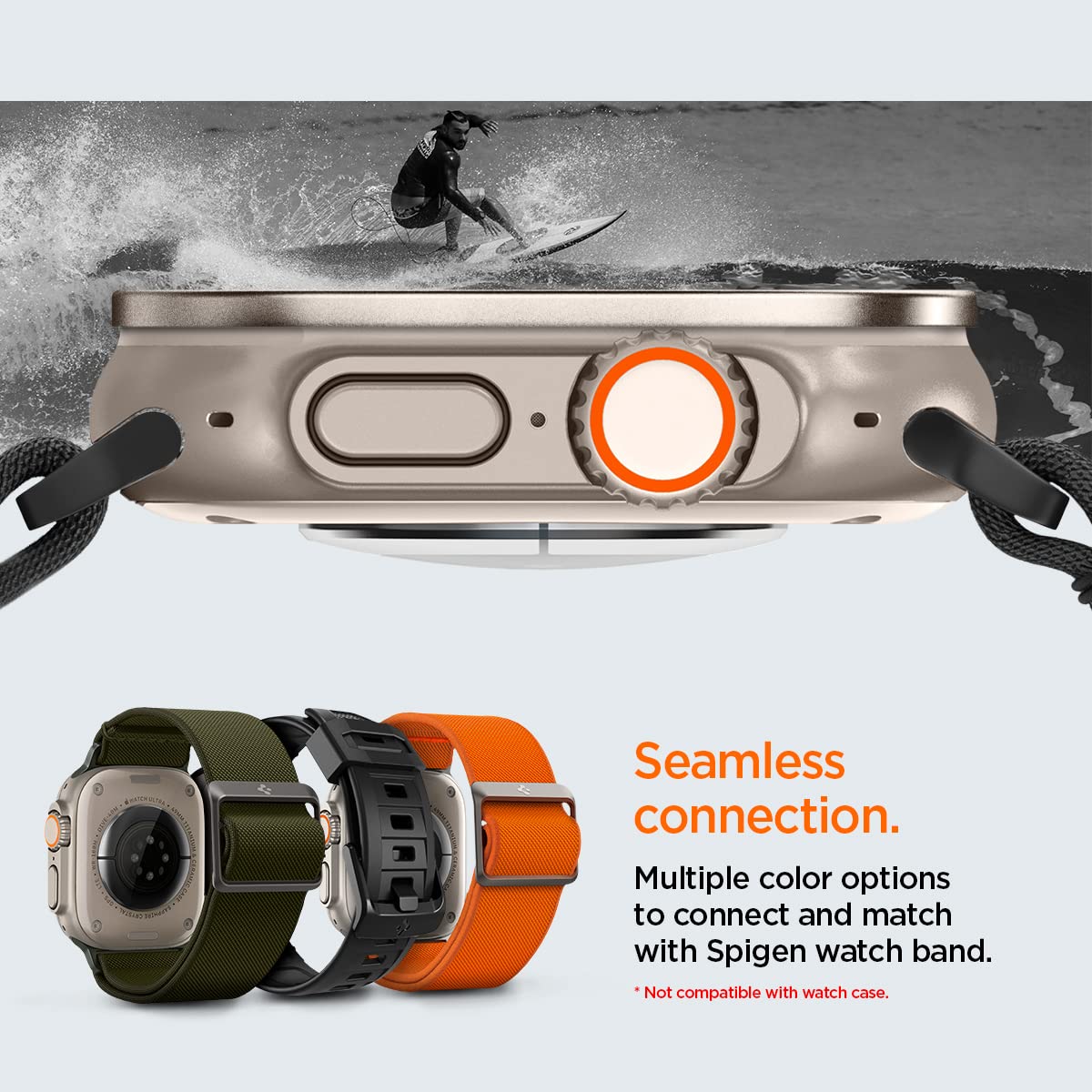 Spigen Glas.tR Slim Pro Full Cover Tempered Glass Screen Protector for Apple Watch 49mm - Titanium