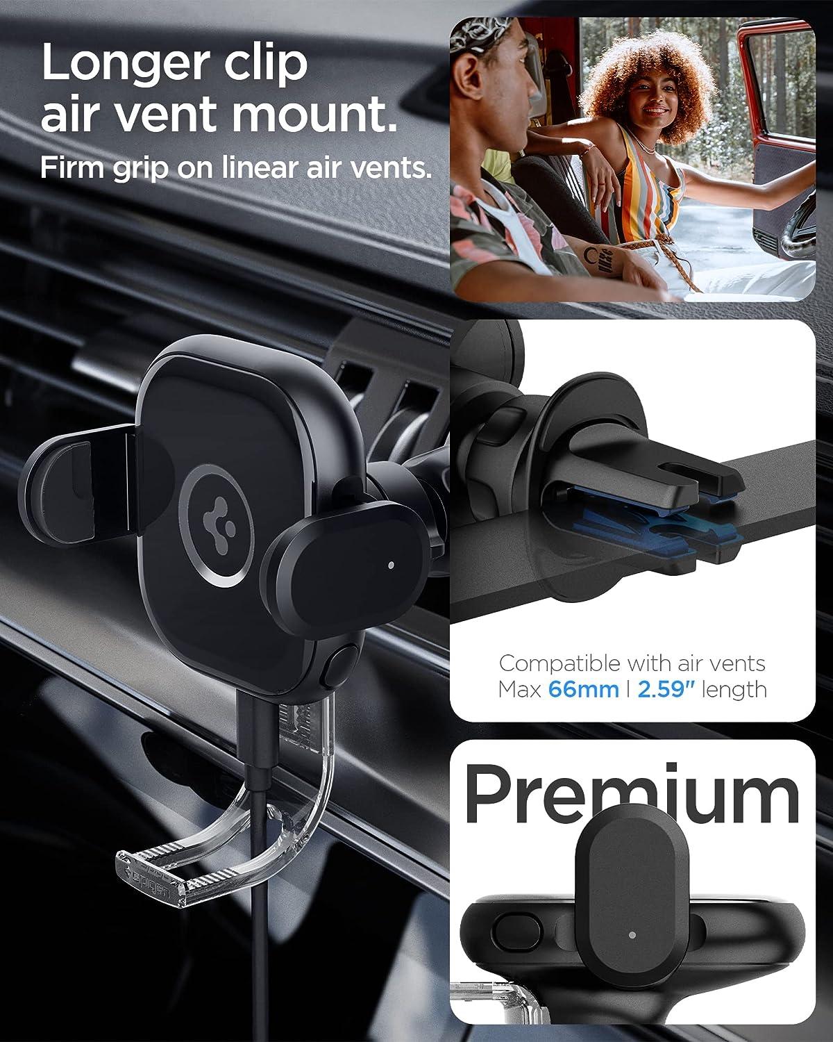 Spigen® OneTap™ UTS12W ACP01279 Universal 15W Super Fast Wireless Car Charger Mount Airvent – Black