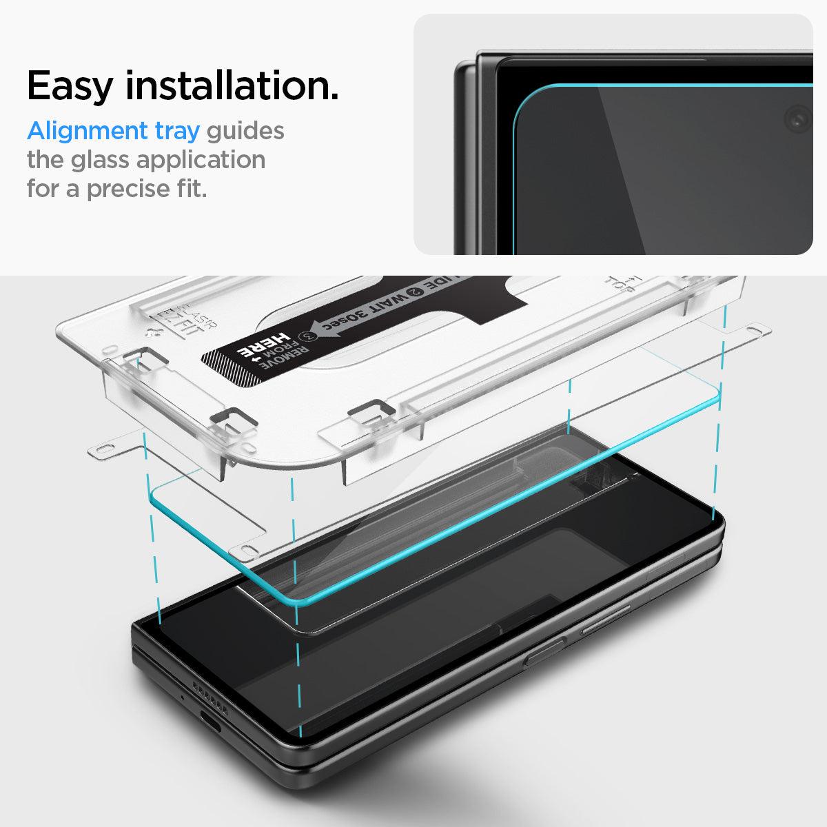 Spigen® (x2.Pack) GLAS.tR™ EZ FIT™ AGL06523 Samsung Galaxy Z Fold 5 Premium Tempered Glass Screen Protector