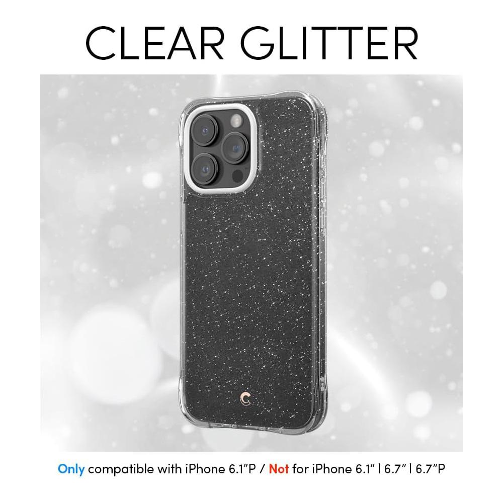 Spigen® Cecile by Cyrill Collection ACS06764 iPhone 15 Pro Case – Clear Glitter