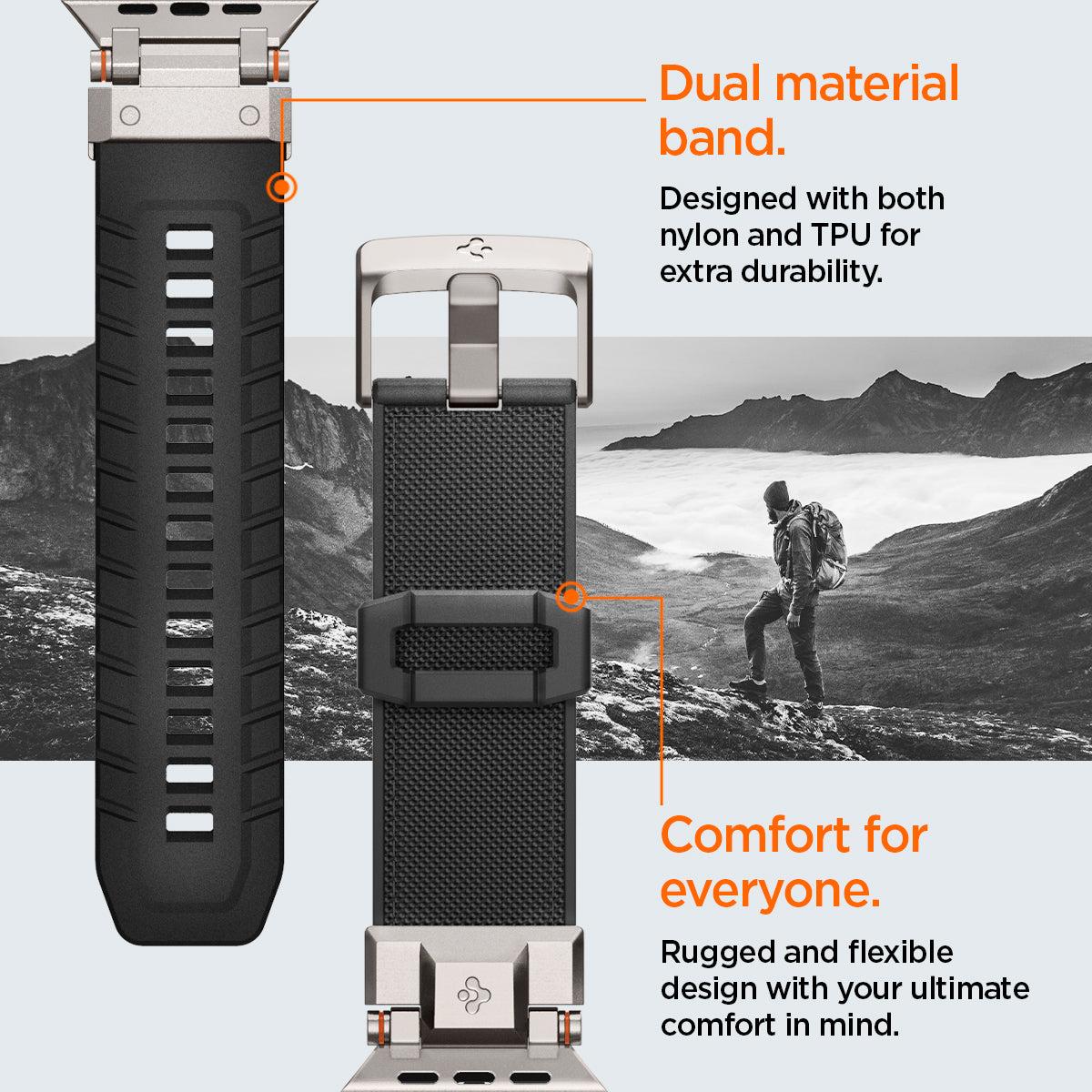 Spigen® DuraPro Armor™ AMP06065 Apple Watch Series 49mm / 45mm / 44mm / 42mm Band - Black