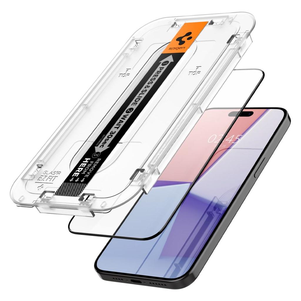 Spigen® GLAS.tR™ EZ FIT™ Full Cover HD AGL06879 iPhone 15 Pro Max Premium Tempered Glass Screen Protector