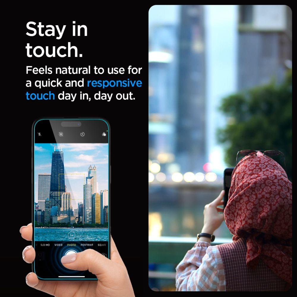 Spigen® GLAS.tR™ EZ FIT™ Privacy HD AGL07118 iPhone 15 Pro Max Premium Tempered Glass Screen Protector