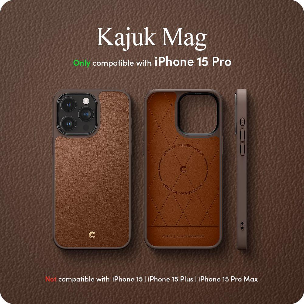 Spigen® Kajuk Mag by Cyrill Collection ACS06771 iPhone 15 Pro Case – Saddle Brown