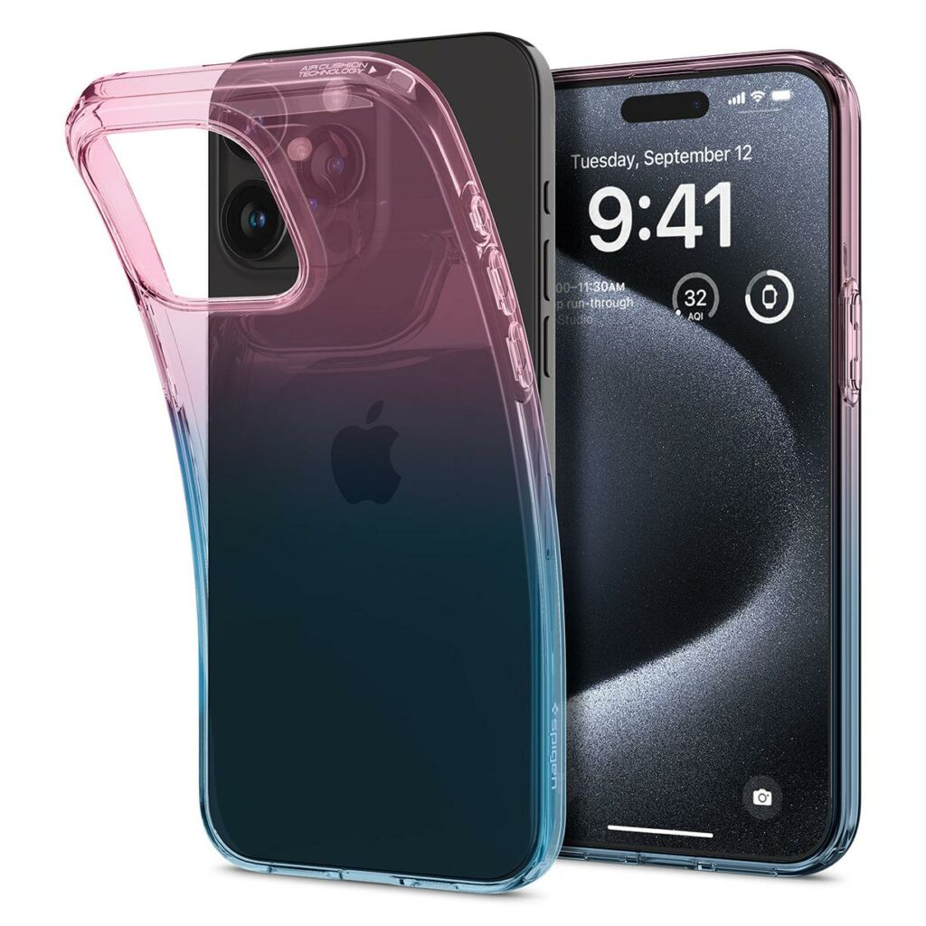 Spigen® Liquid Crystal™ ACS06700 iPhone 15 Pro Case - Gradation Pink