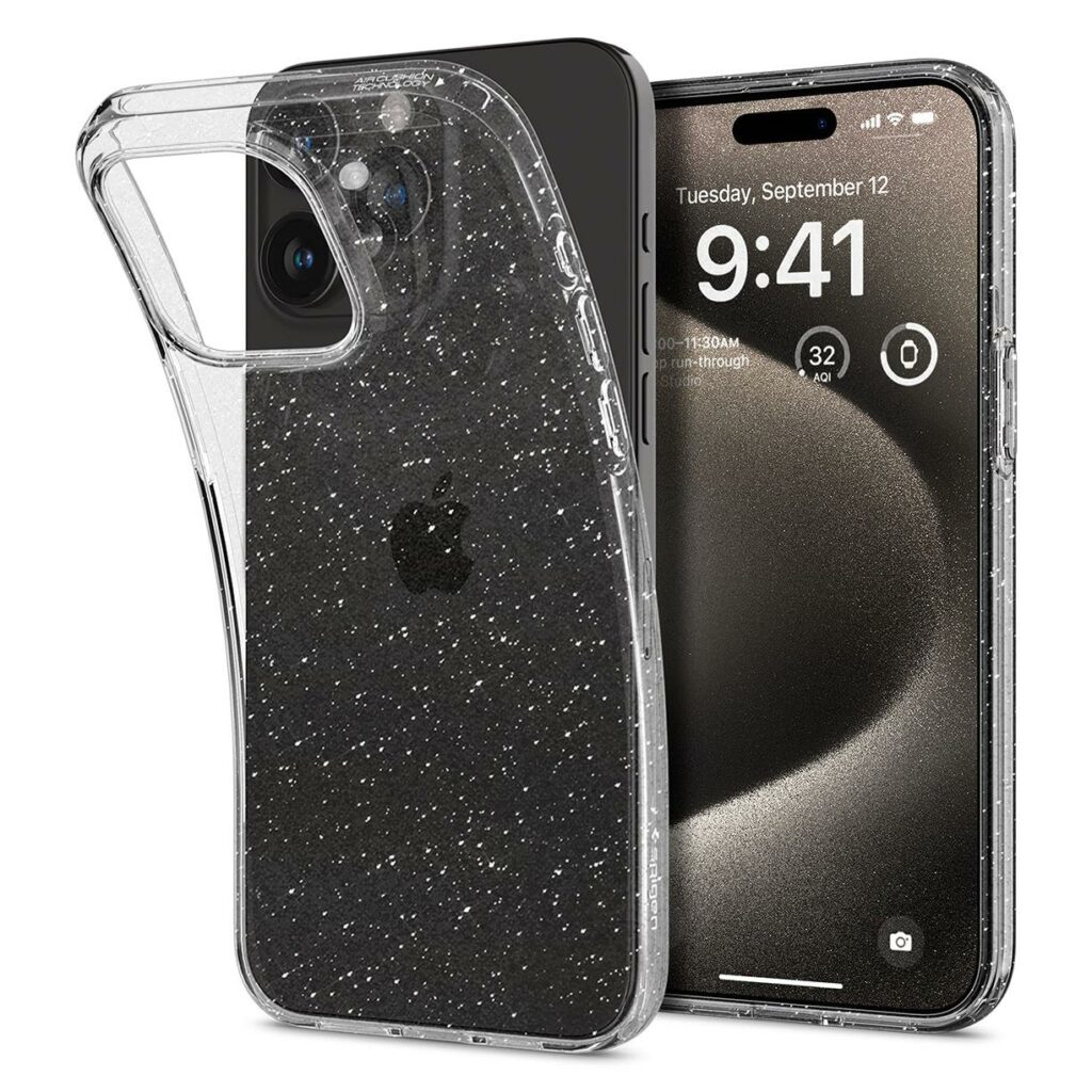 Spigen® Liquid Crystal™ Glitter ACS06559 iPhone 15 Pro Max Case - Crystal Quartz