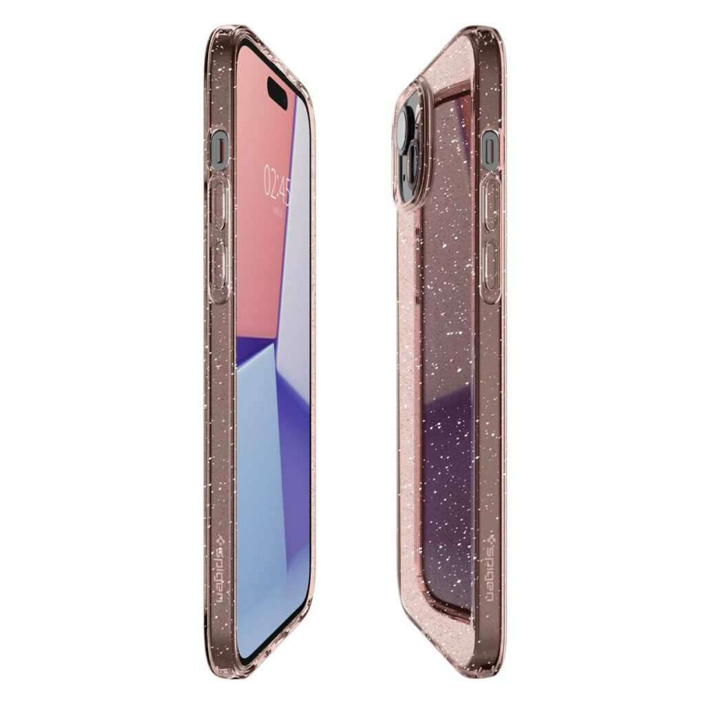 Spigen® Liquid Crystal™ Glitter ACS06649 iPhone 15 Plus Case - Rose Quartz
