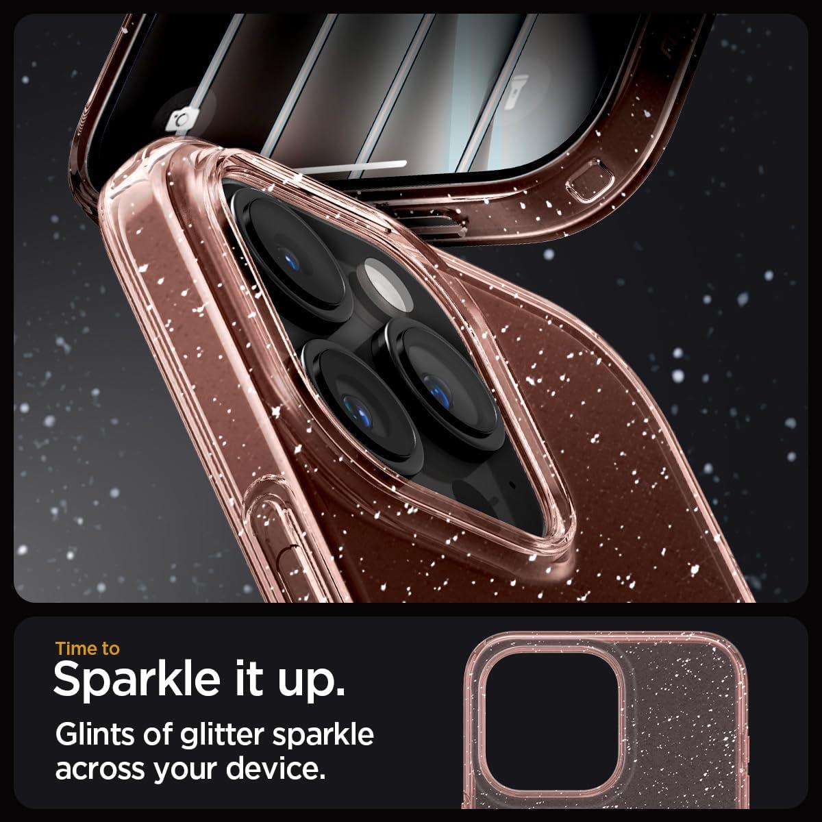 Spigen® Liquid Crystal™ Glitter ACS06702 iPhone 15 Pro Case - Rose Quartz