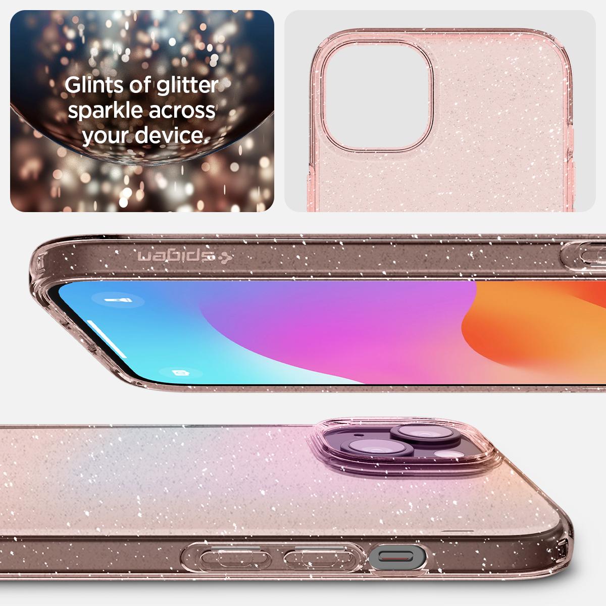Spigen® Liquid Crystal™ Glitter ACS06789 iPhone 15 Case - Rose Quartz