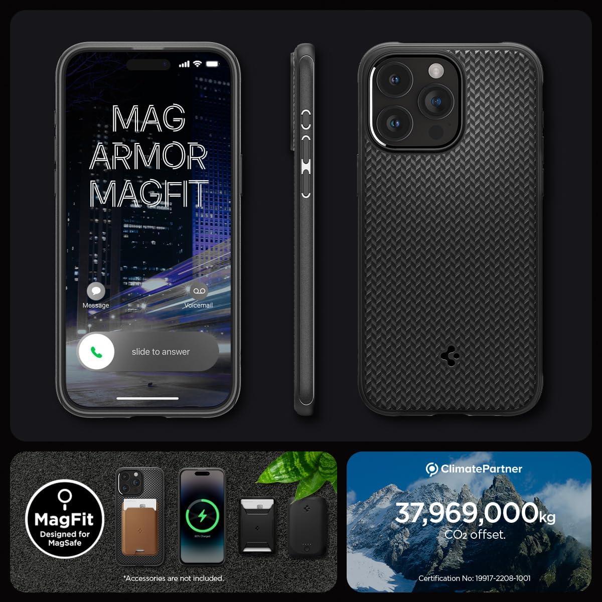 Spigen® Mag Armor™ (MagFit) ACS06597 iPhone 15 Pro Max Case - Matte Black