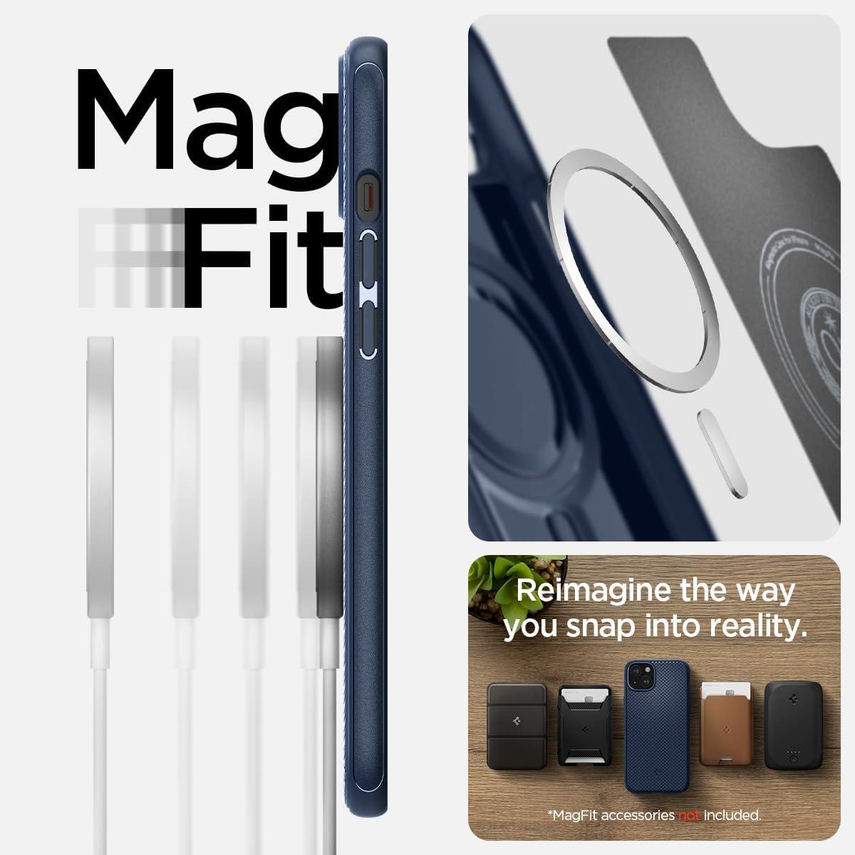 Spigen® Mag Armor™ (MagFit) ACS06672 iPhone 15 Plus Case - Navy Blue